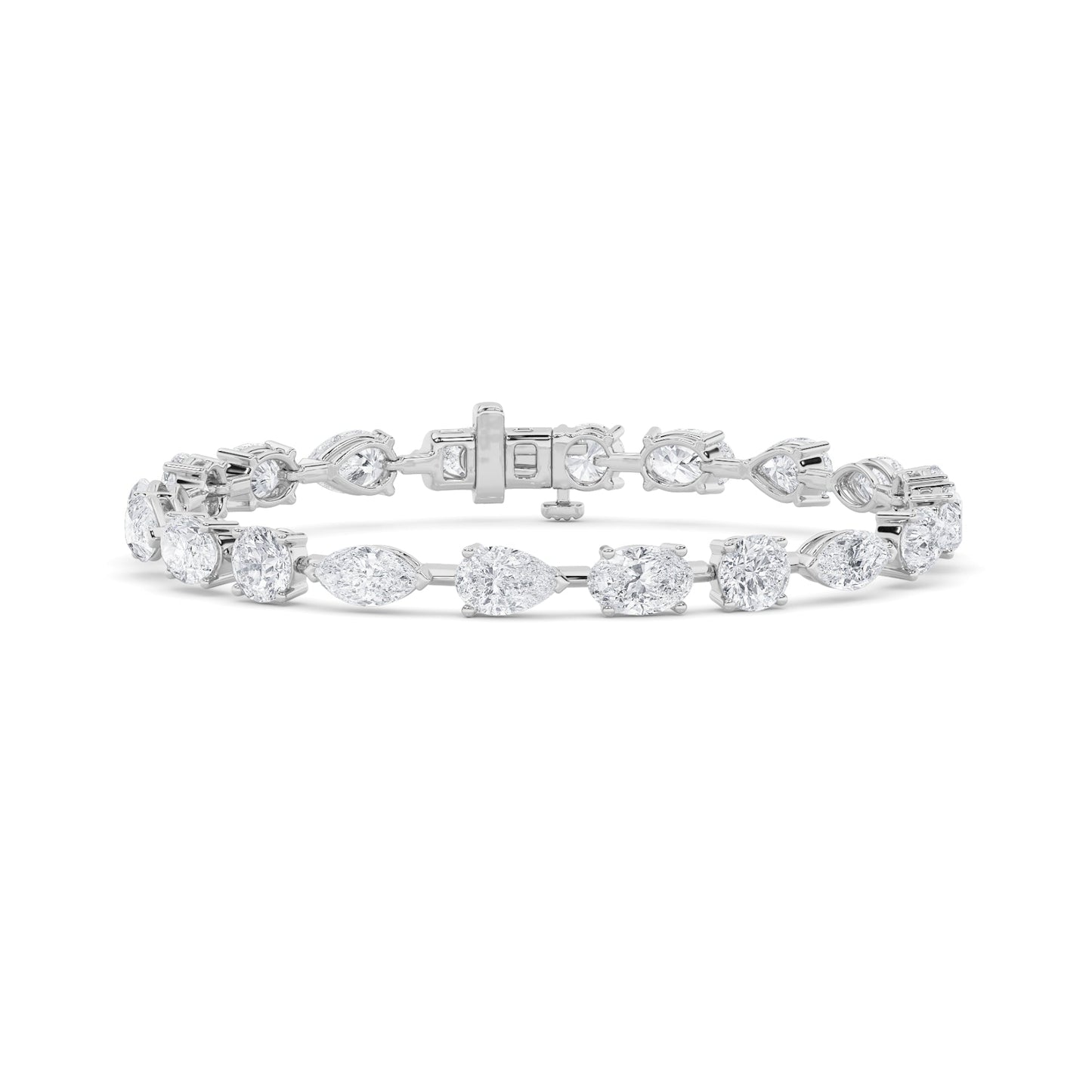 Mix Shaped Lab Grown Diamond East & West Bracelet in 14K Gold (F/VS)