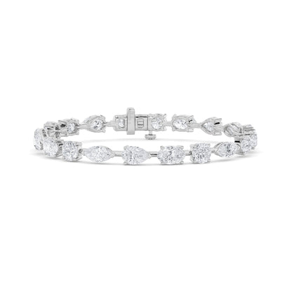 Mix Shaped Lab Grown Diamond East & West Bracelet in 14K Gold (F/VS)