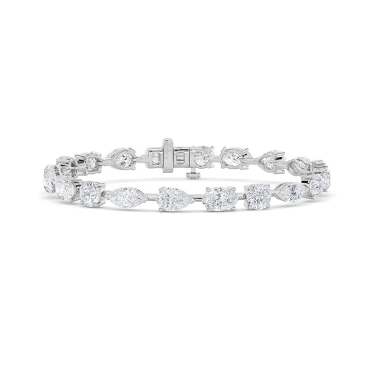 Mix Shaped Lab Grown Diamond East & West Bracelet in 14K Gold (F/VS)