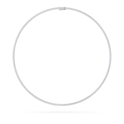 10 Ct Round (F/VS) Lab Grown Diamond Prong 14K White Gold Classic Eternity Tennis Necklace