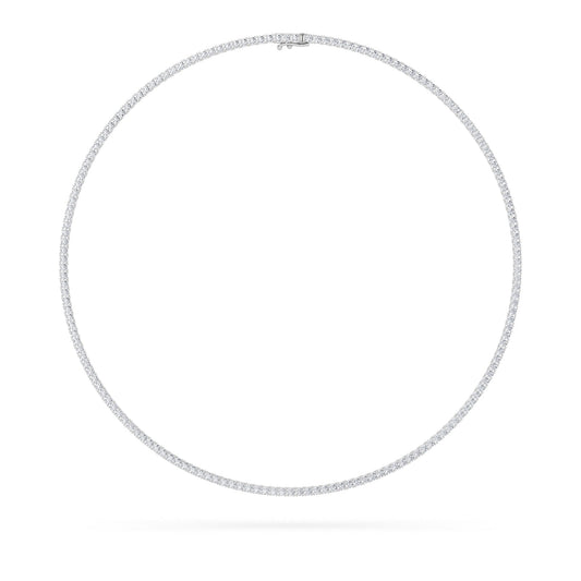 10 Ct Round (F/VS) Lab Grown Diamond Prong 14K White Gold Classic Eternity Tennis Necklace
