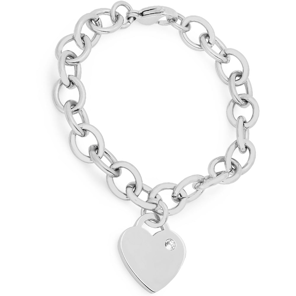 Heart Charm Link Bracelet