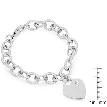 Heart Charm Link Bracelet