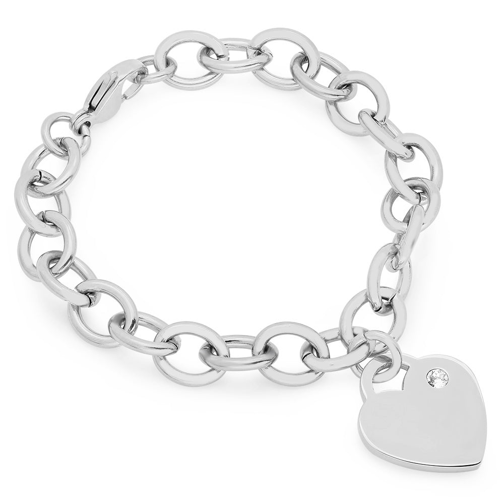 Heart Charm Link Bracelet