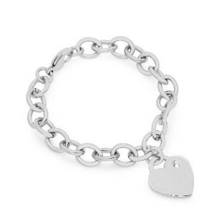 Heart Charm Link Bracelet