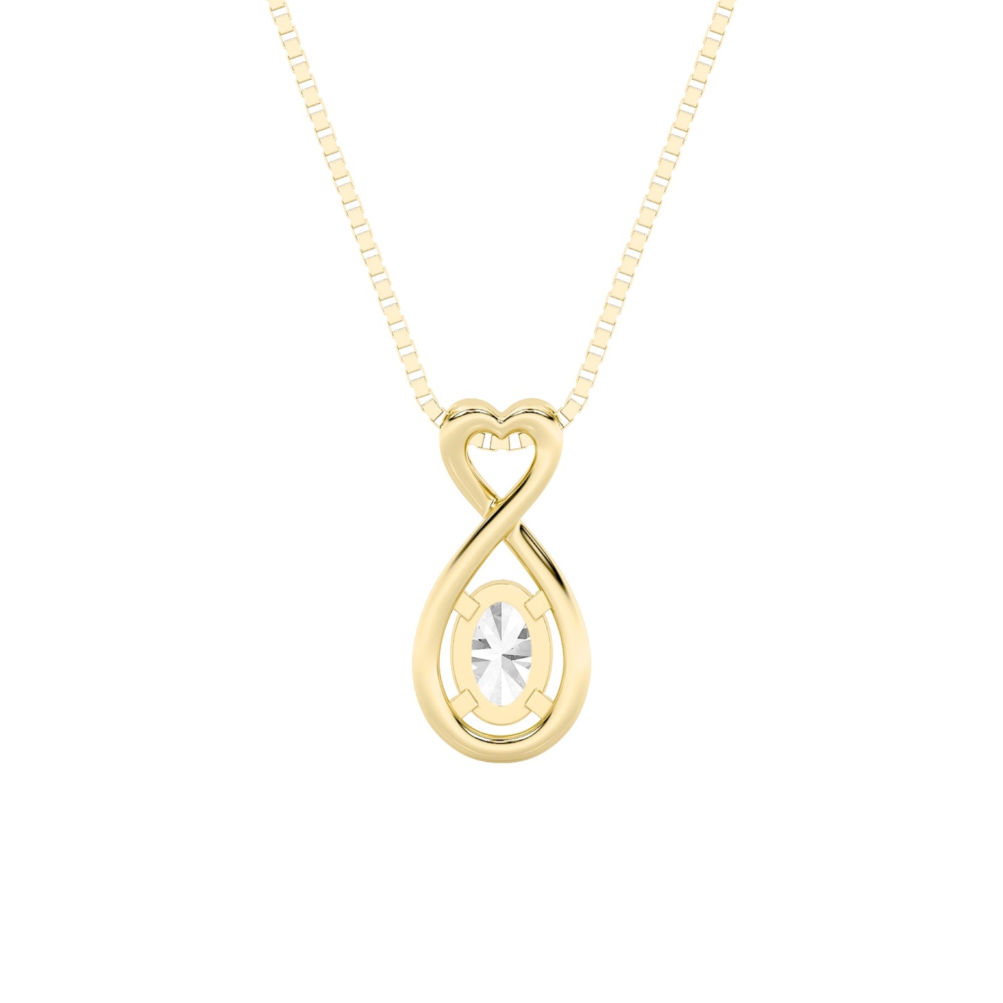 1.0ct Oval Shaped Lab Grown Diamond (G/VS) Fancy Solitaire Pendant in 10K Yellow Gold