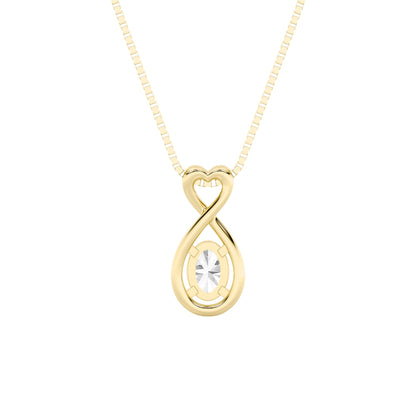 1.0ct Oval Shaped Lab Grown Diamond (G/VS) Fancy Solitaire Pendant in 10K Yellow Gold
