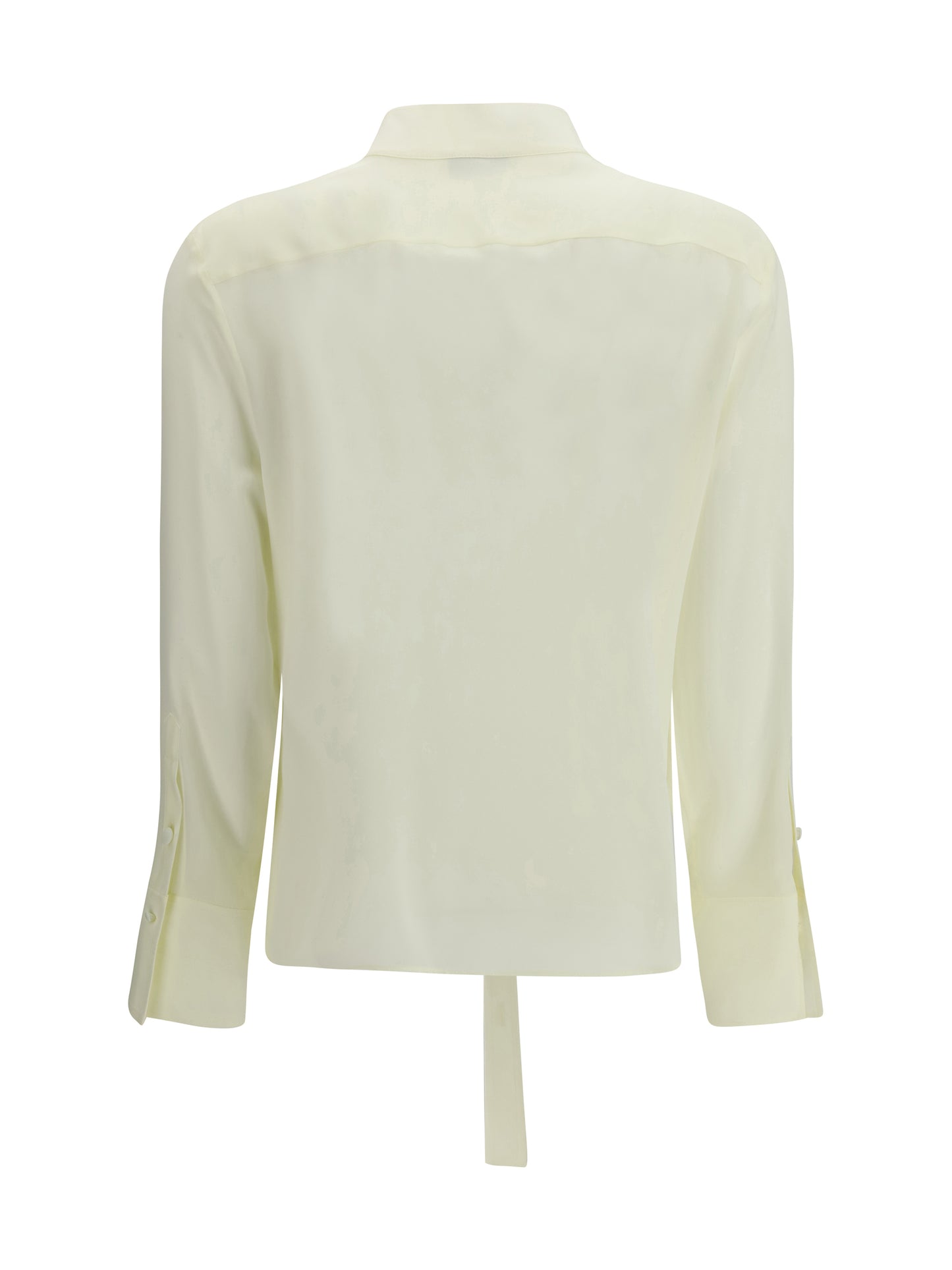 Ruffled Shirt Chalk White Silk