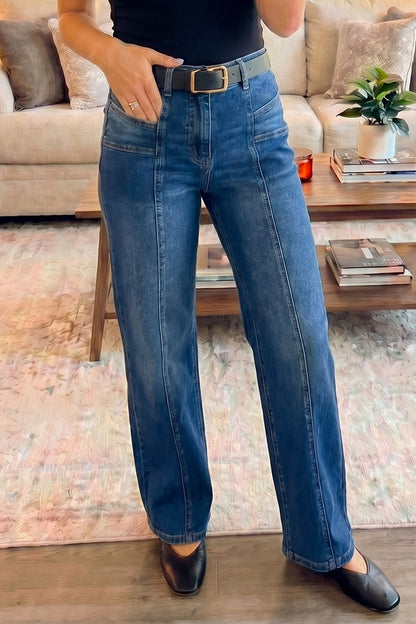 Threaded Pear Yusra Seam Detail Shift Jeans