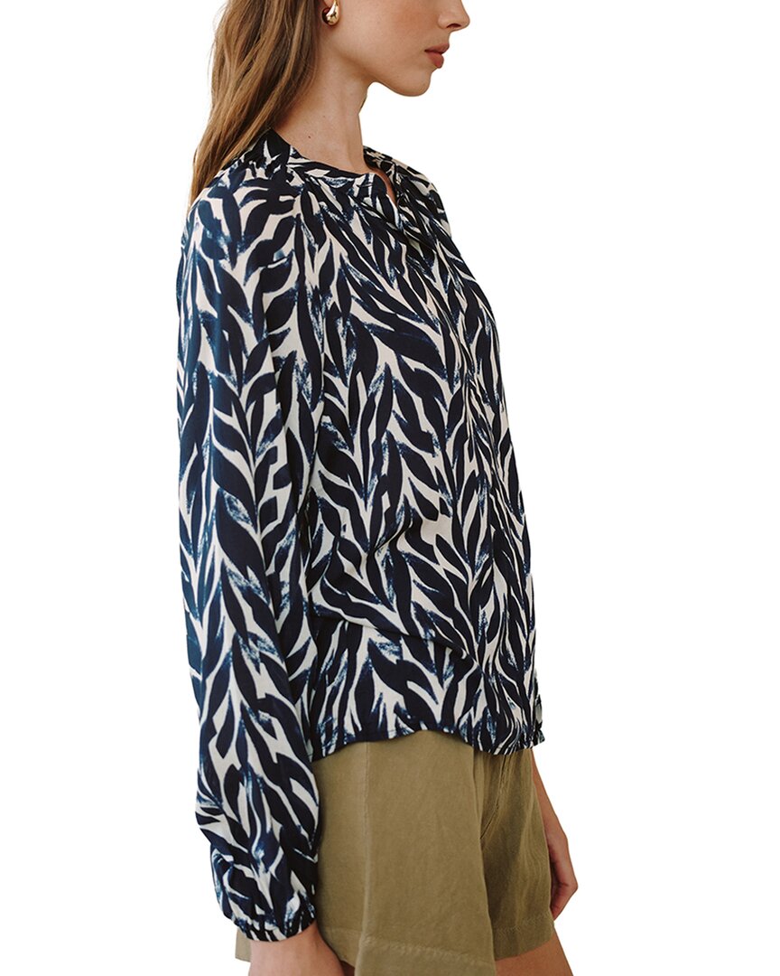 NVYLE-NAVY LEAVES PRINT-