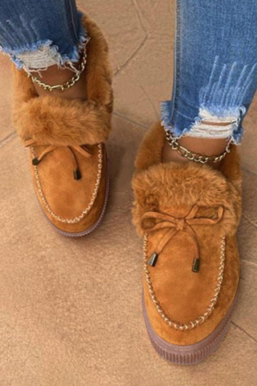 Threaded Pear Evelyn Plush Lined Winter Flats