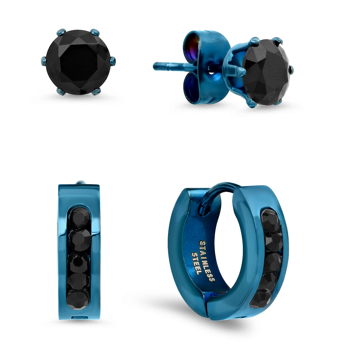 Inline Skinny Huggie Earring Set