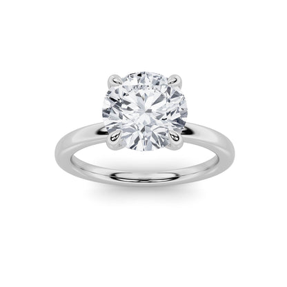 1Cttw Round Shaped Lab Grown Diamond Classic Solitaire Ring in 14K Gold (F/VS)