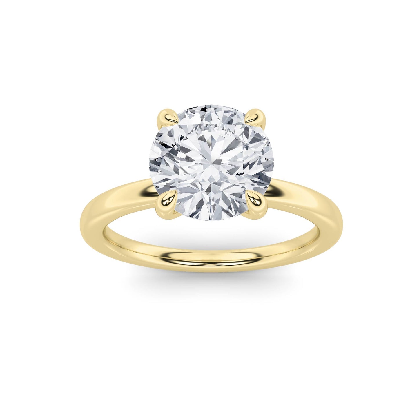 1.5Cttw Round Shaped Lab Grown Diamond Classic Solitaire Ring in 14K Gold (F/VS)