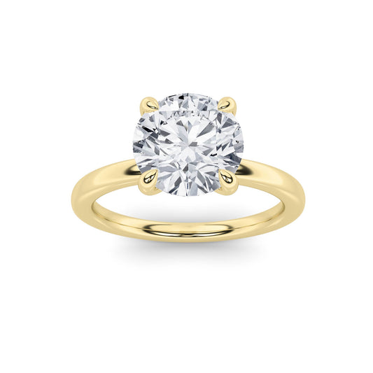 1.5Cttw Round Shaped Lab Grown Diamond Classic Solitaire Ring in 14K Gold (F/VS)