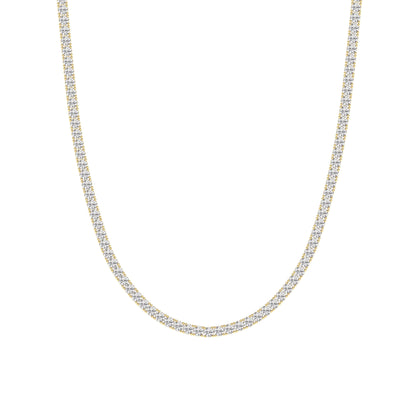 Round (F/VS) Lab Grown Diamond Prong 14K Yellow Gold Classic Eternity Tennis Necklace
