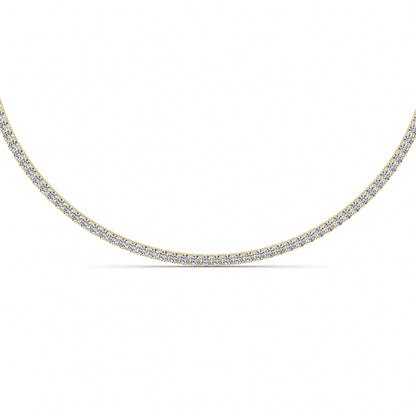 Round (F/VS) Lab Grown Diamond Prong 14K Yellow Gold Classic Eternity Tennis Necklace