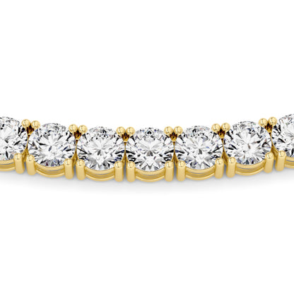 Round (F/VS) Lab Grown Diamond Prong 14K Yellow Gold Classic Eternity Tennis Necklace