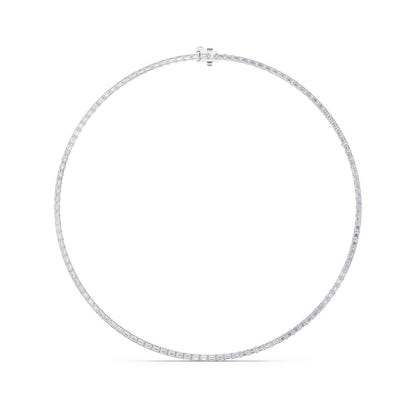 Emerald (F/VS) Lab Grown Diamond Prong 14K White Gold Classic Eternity Tennis Necklace