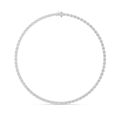 Oval (F/VS) Lab Grown Diamond Prong 14K White Gold Classic Eternity Tennis Necklace