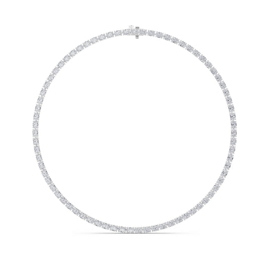 Oval (F/VS) Lab Grown Diamond Prong 14K White Gold Classic Eternity Tennis Necklace