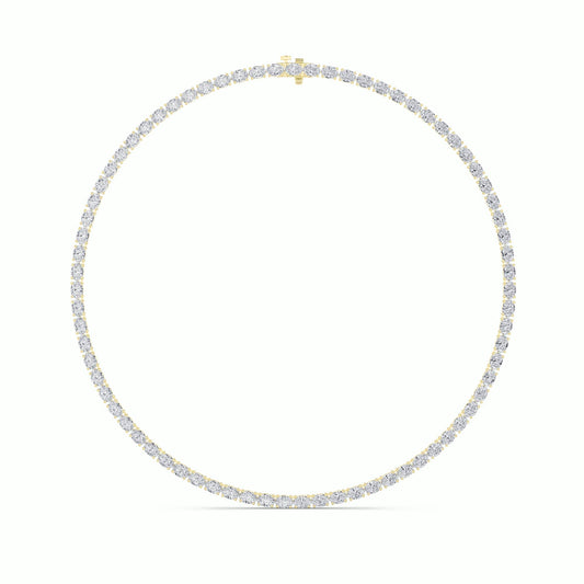 Oval (F/VS) Lab Grown Diamond Prong 14K Yellow Gold Classic Eternity Tennis Necklace