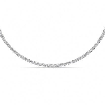 Oval (F/VS) Lab Grown Diamond Prong 14K White Gold Classic Eternity Tennis Necklace
