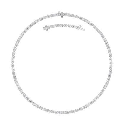 Oval (F/VS) Lab Grown Diamond Prong 14K White Gold Classic Eternity Tennis Necklace