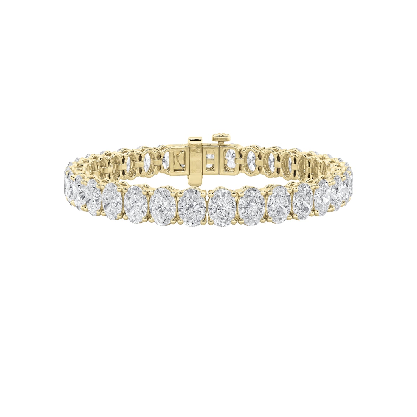 Oval Shaped Lab Grown Diamond North South Bracelet in 14K Gold (F/VS)