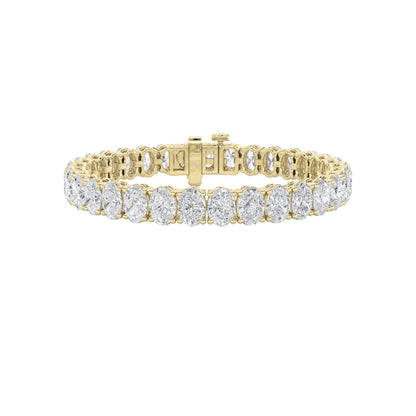 Oval Shaped Lab Grown Diamond North South Bracelet in 14K Gold (F/VS)