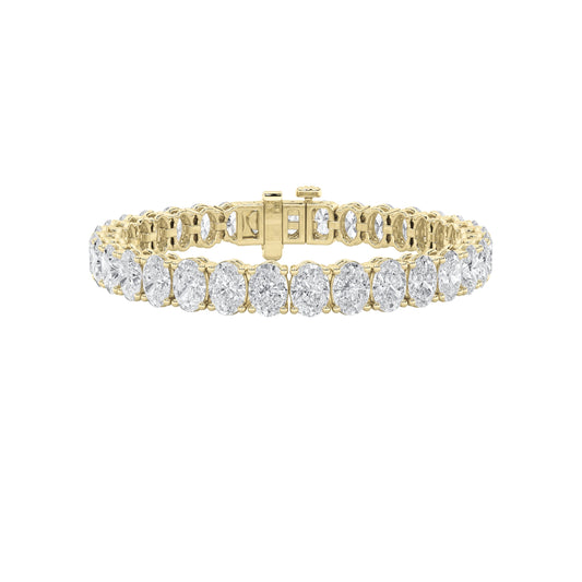 Oval Shaped Lab Grown Diamond North South Bracelet in 14K Gold (F/VS)