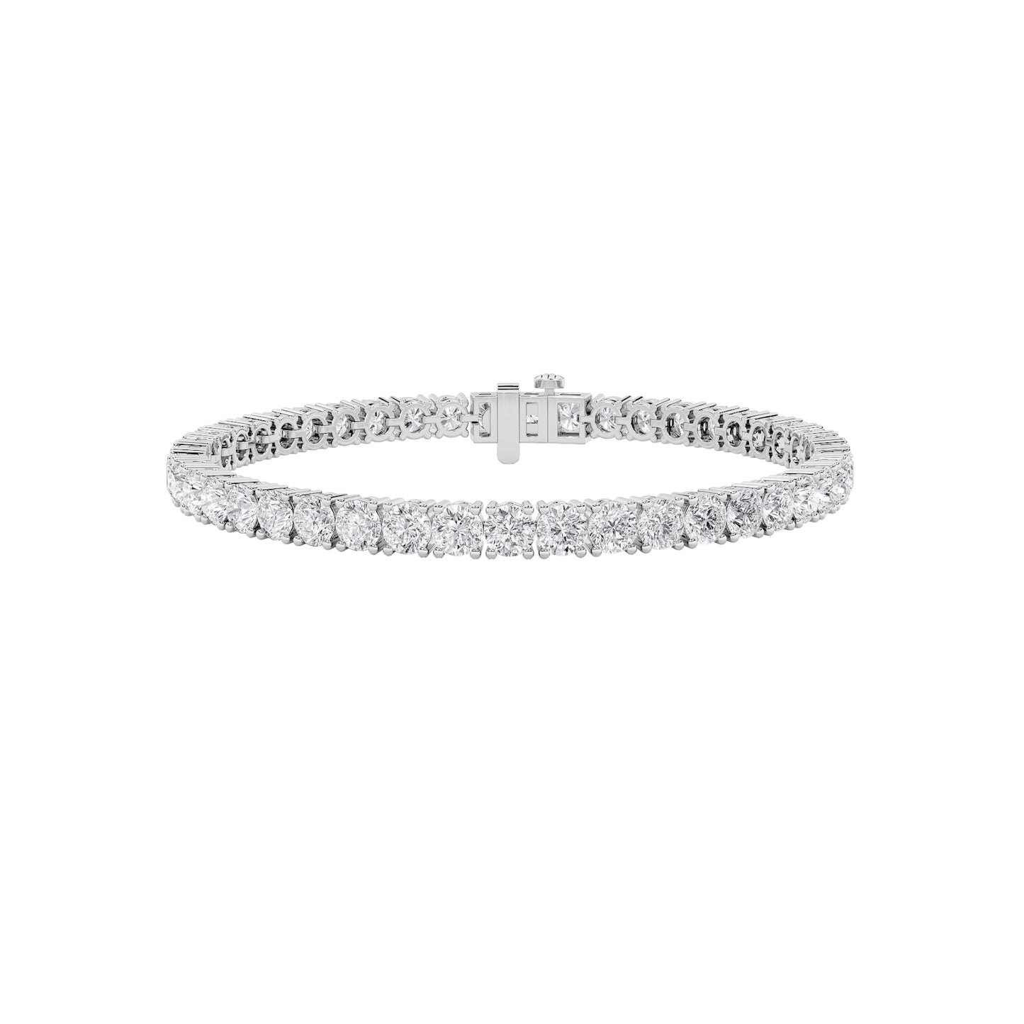 Round Shaped Lab Grown Diamond Tennis Bracelet in 14K Gold (F/VS)