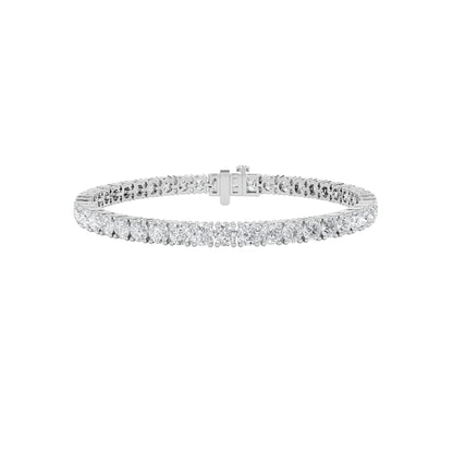 Round Shaped Lab Grown Diamond Tennis Bracelet in 14K Gold (F/VS)