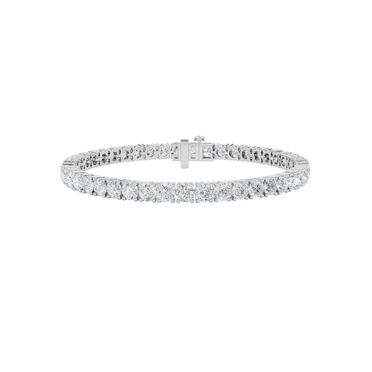 Round Shaped Lab Grown Diamond Tennis Bracelet in 14K Gold (F/VS)