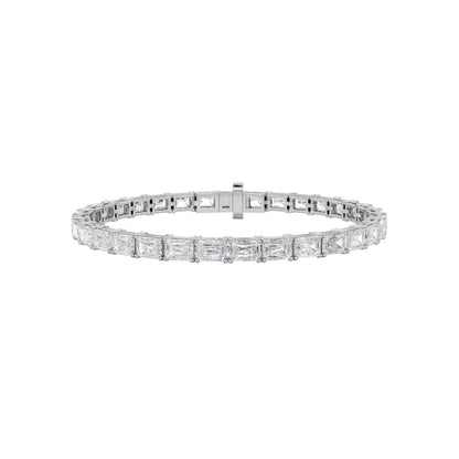 Emerald Shaped Lab Grown Diamond East & West Bracelet in 14K Gold (F/VS)
