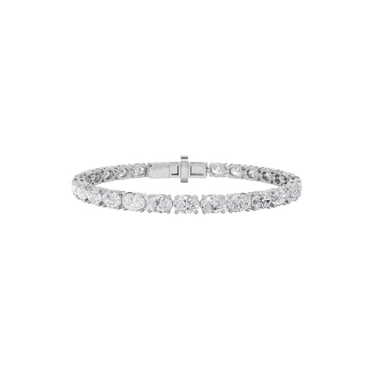 Oval Shaped Lab Grown Diamond East & West Bracelet in 14K Gold (F/VS)