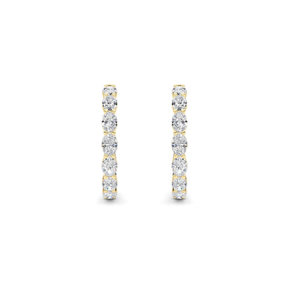 Oval Shaped Lab Grown Diamond (F/VS) InsideOut Hoop Earrings in 14K Yellow Gold