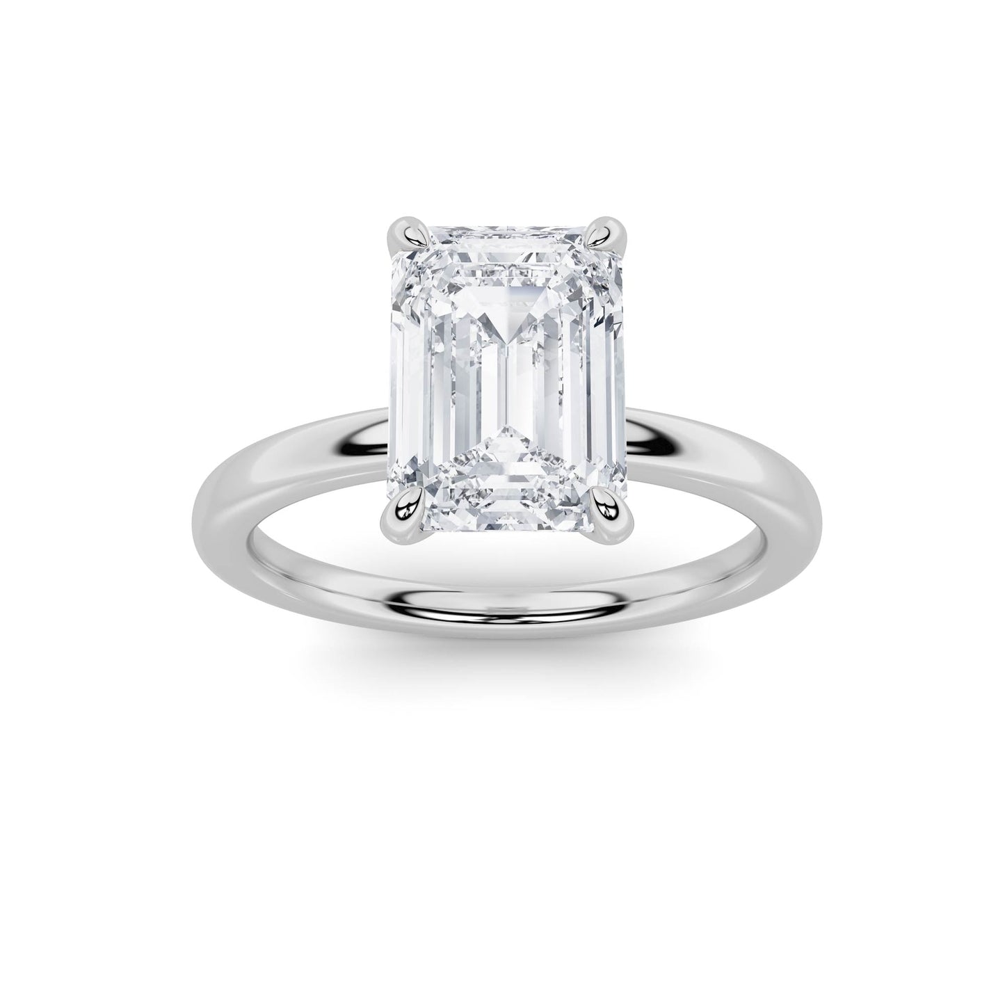 1.5Cttw Emerald Shaped Lab Grown Diamond Classic Solitaire Ring in 14K Gold (F/VS)