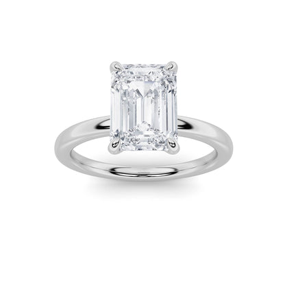 1.5Cttw Emerald Shaped Lab Grown Diamond Classic Solitaire Ring in 14K Gold (F/VS)