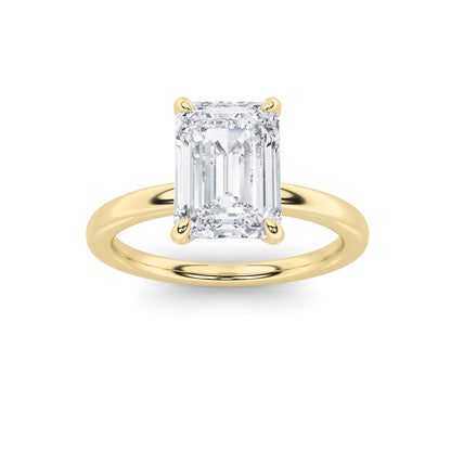 1.5Cttw Emerald Shaped Lab Grown Diamond Classic Solitaire Ring in 14K Gold (F/VS)