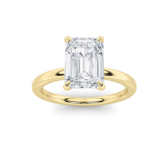 1.5Cttw Emerald Shaped Lab Grown Diamond Classic Solitaire Ring in 14K Gold (F/VS)