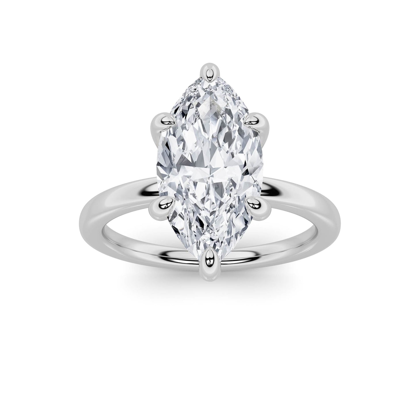 1Cttw Marquise Shaped Lab Grown Diamond Classic Solitaire Ring in 14K Gold (F/VS)