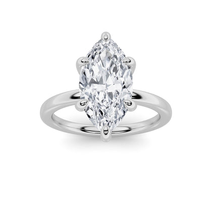 1Cttw Marquise Shaped Lab Grown Diamond Classic Solitaire Ring in 14K Gold (F/VS)
