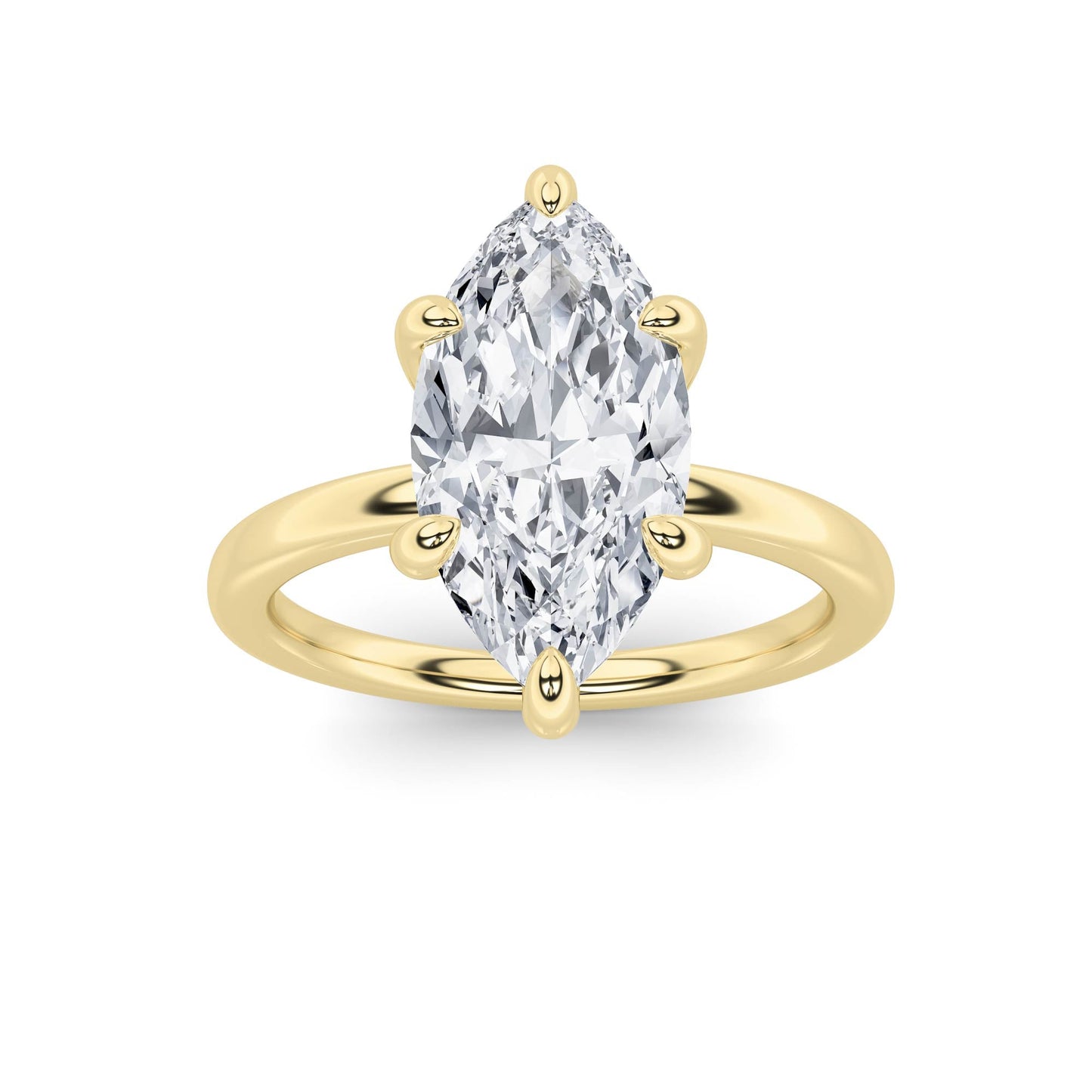 1Cttw Marquise Shaped Lab Grown Diamond Classic Solitaire Ring in 14K Gold (F/VS)
