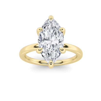 1.5Cttw Marquise Shaped Lab Grown Diamond ClassicSolitaire Ring in 14K Gold (F/VS)