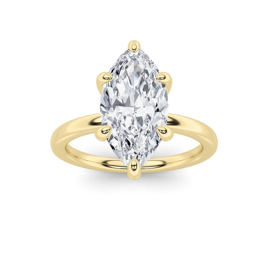 1.5Cttw Marquise Shaped Lab Grown Diamond ClassicSolitaire Ring in 14K Gold (F/VS)