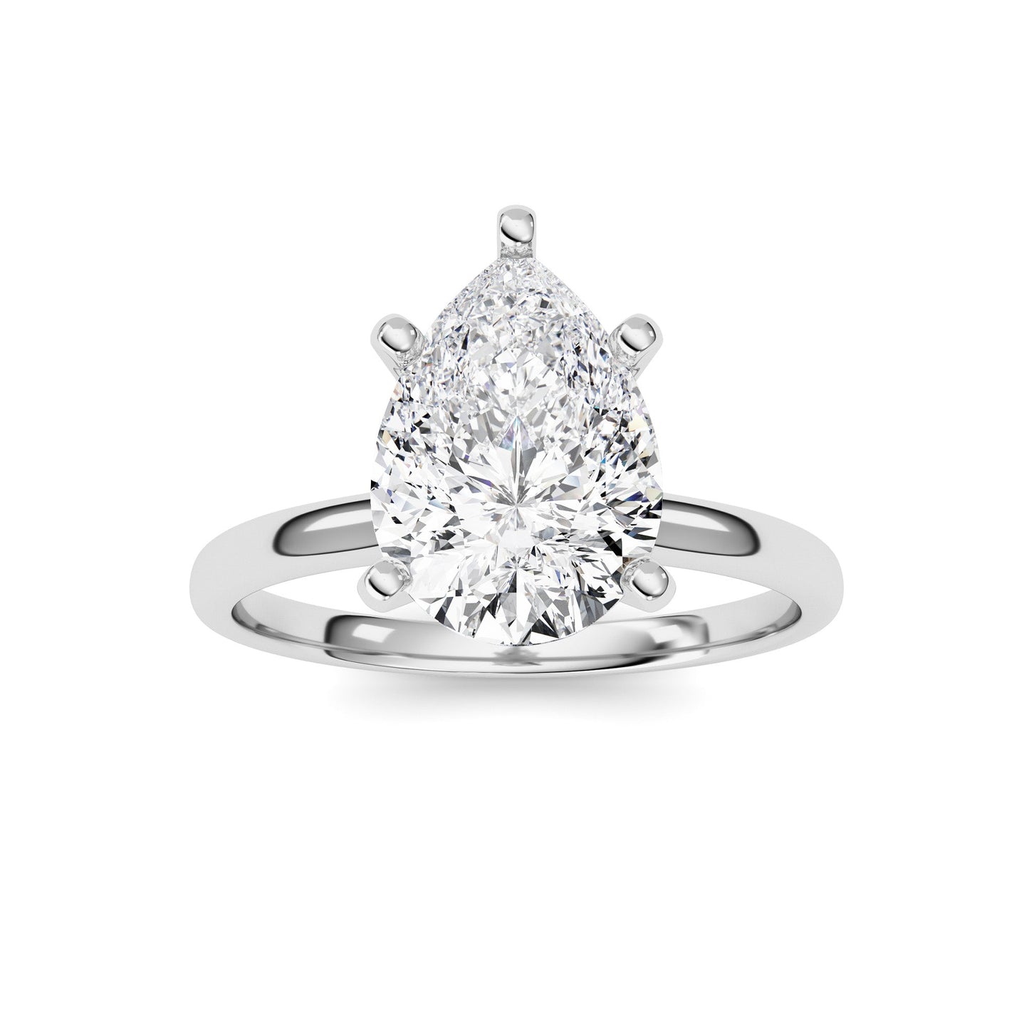 2Cttw Pear Shaped Lab Grown Diamond Classic Solitaire Ring in 14K Gold (F/VS)