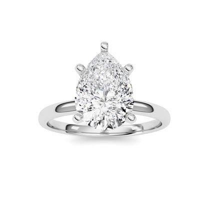 2Cttw Pear Shaped Lab Grown Diamond Classic Solitaire Ring in 14K Gold (F/VS)
