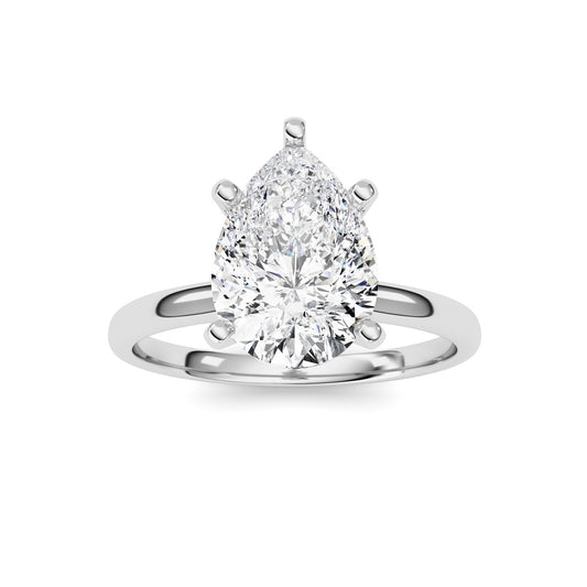 2Cttw Pear Shaped Lab Grown Diamond Classic Solitaire Ring in 14K Gold (F/VS)