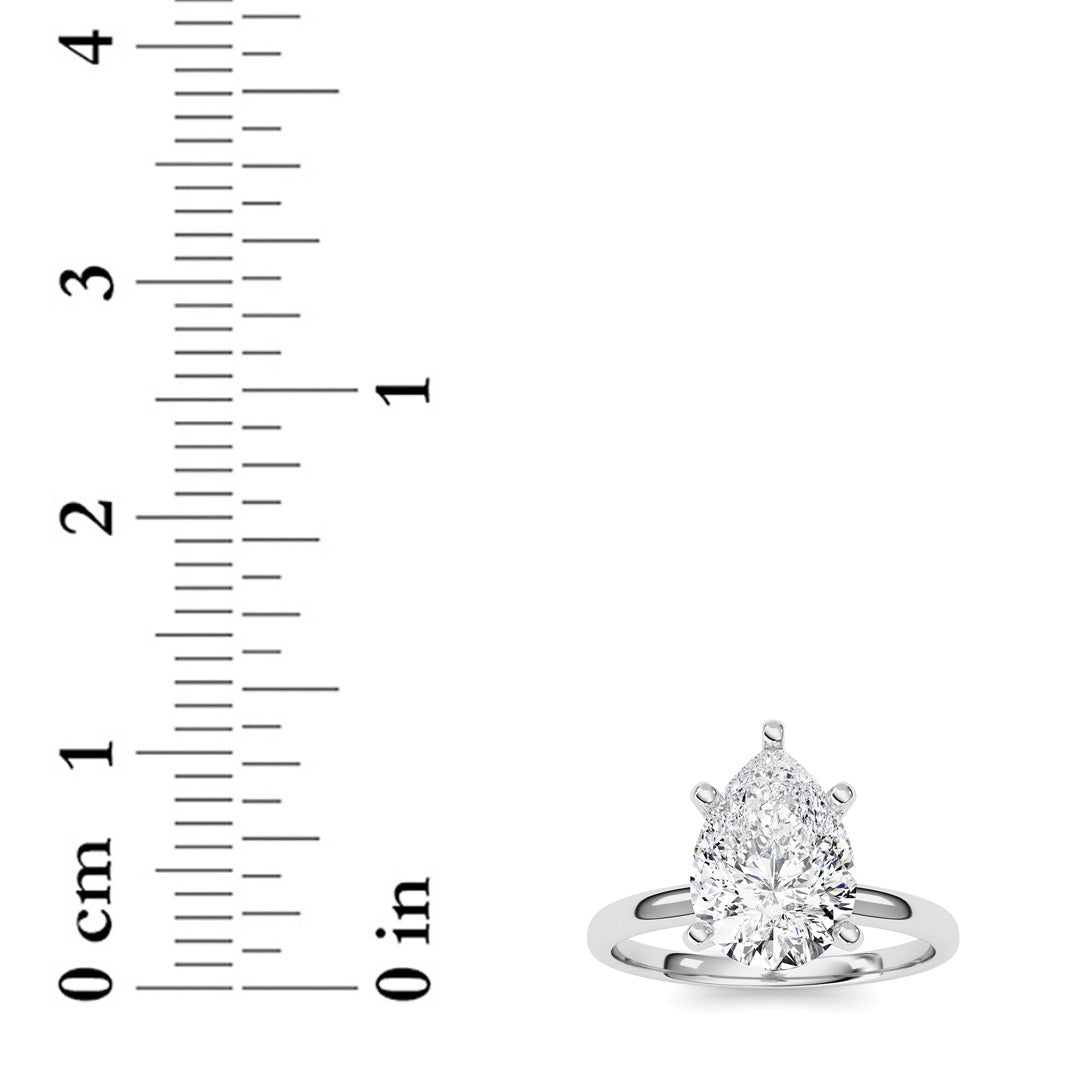 2Cttw Pear Shaped Lab Grown Diamond Classic Solitaire Ring in 14K Gold (F/VS)